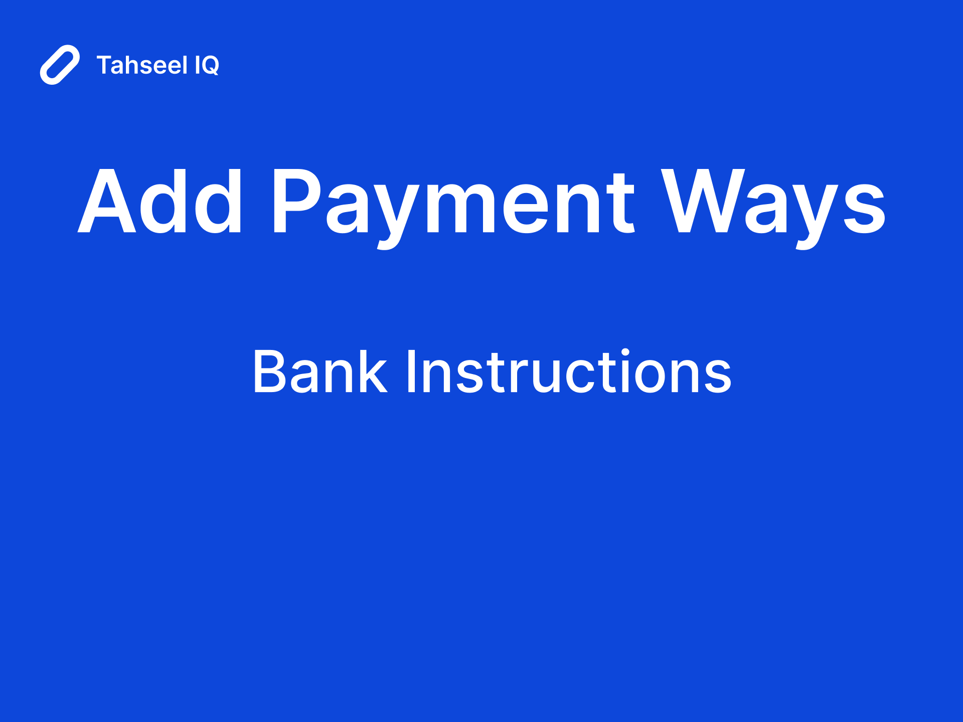 How to add a bank transfer method