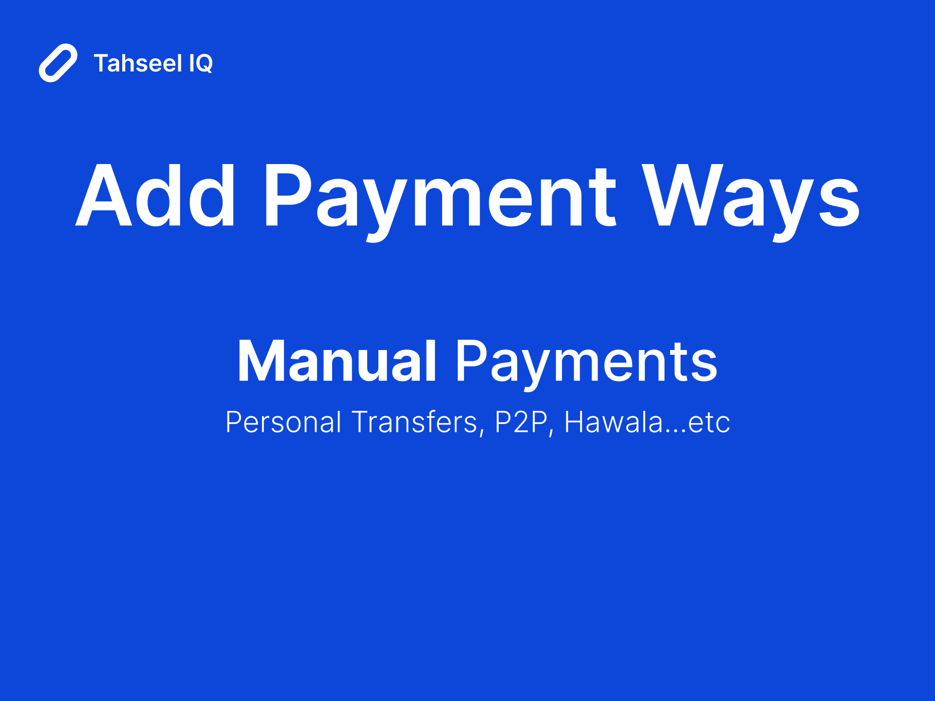 Enable manual (P2P) payments